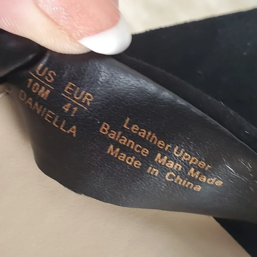 Sam Edelman Daniella Womens Sandal Sz 10 M Black Suede Ankle Strap Block Heel